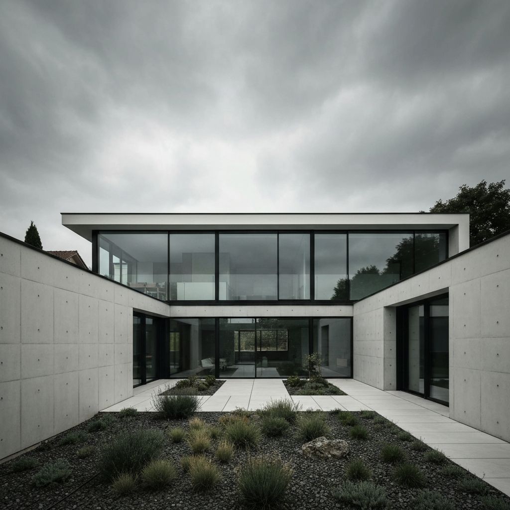 Nowoczesny dom mieszkalny z dużymi przeszkleniami